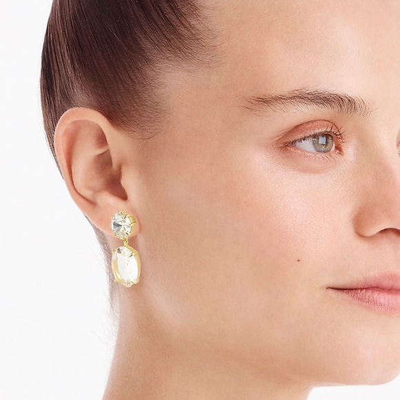 JCREW Oval Drop Earrings NWT Blue - Picture 3 of 6